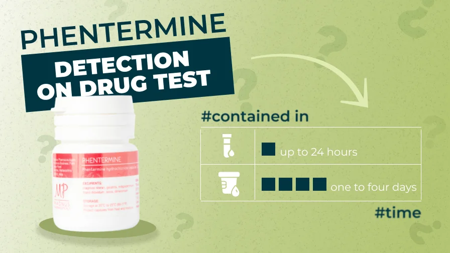 Phentermine and detection on drug test